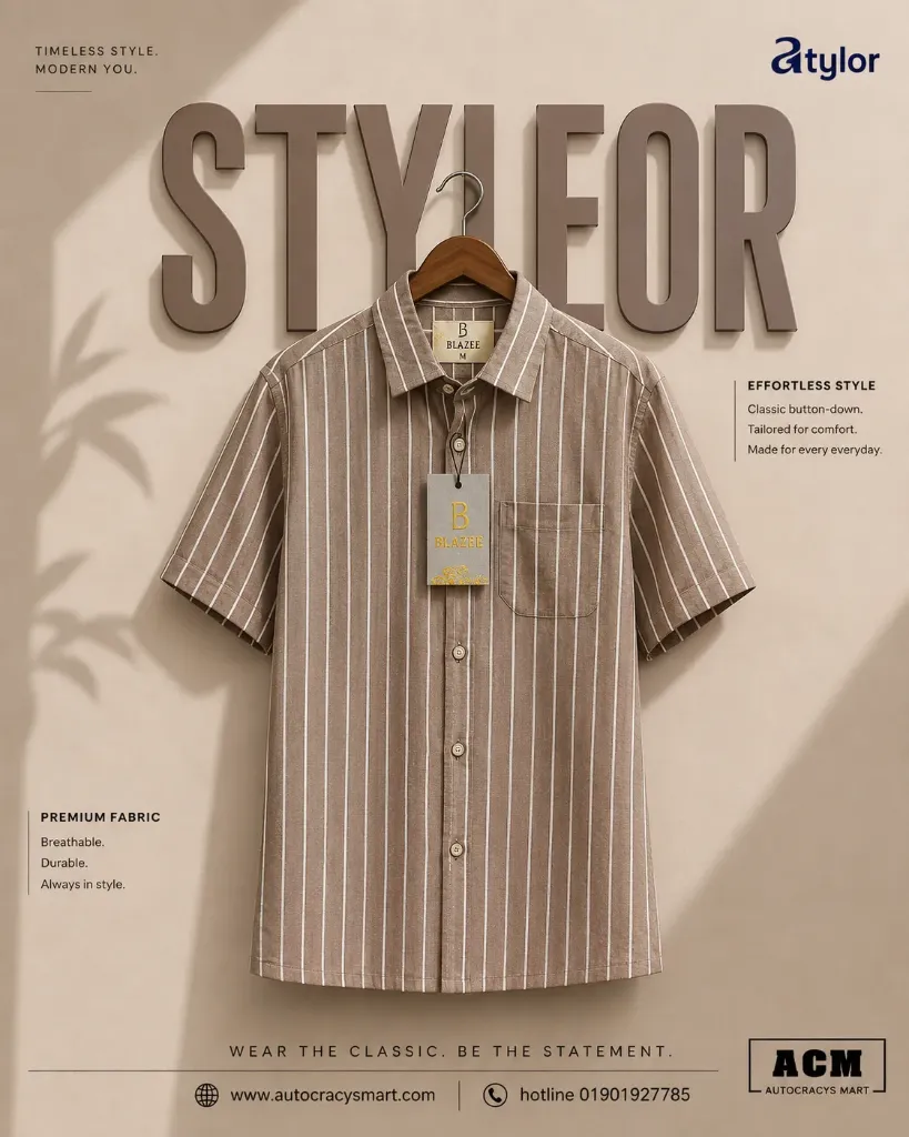 Brown Stape Half Shirt (M 30-32)